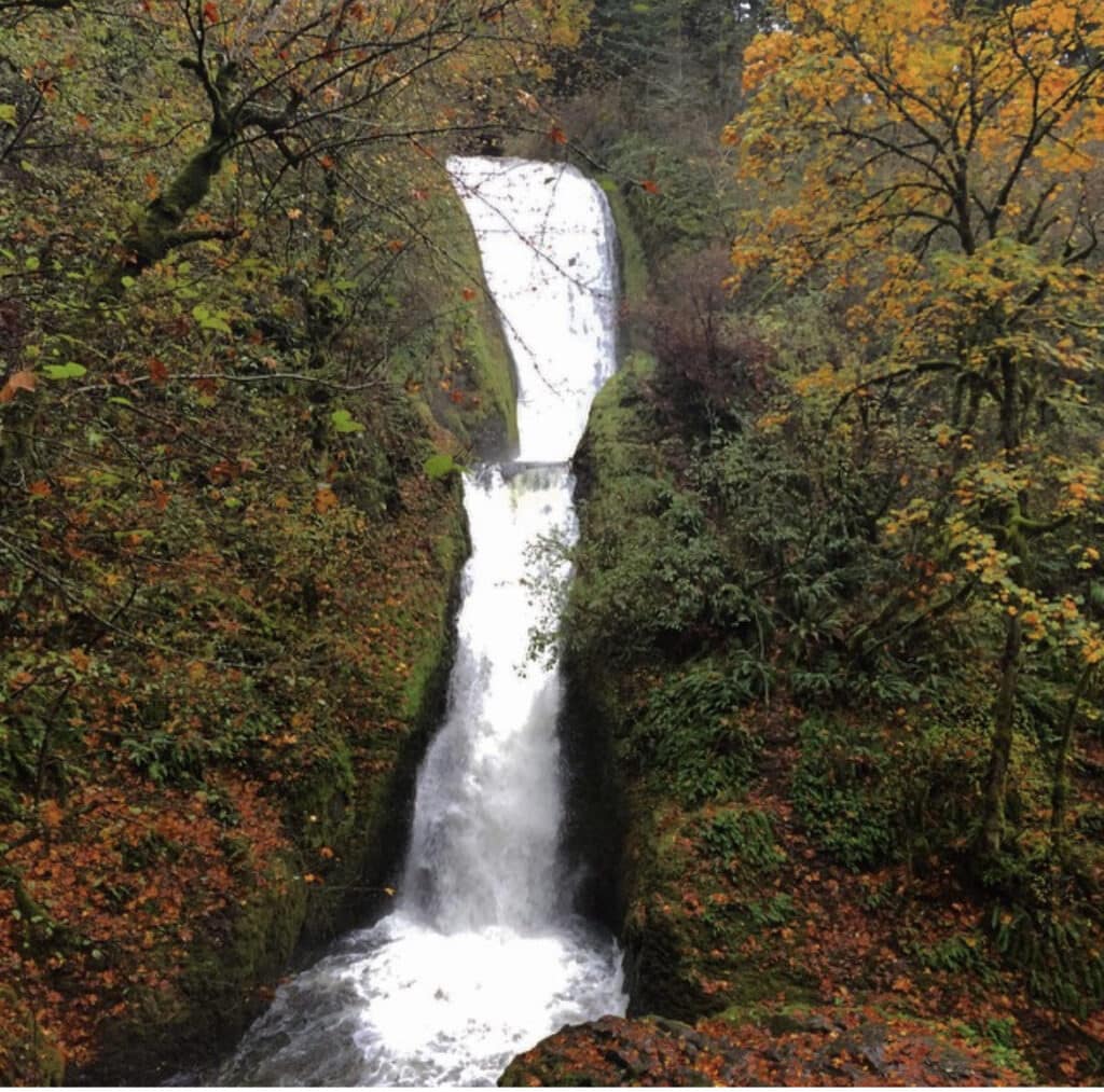 Bridal Veil falls in the Columbia River