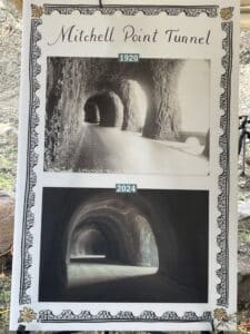 top image of Mitchell Point Tunnel of 1920. Bottom image of Mitchell Point Tunnel 2024