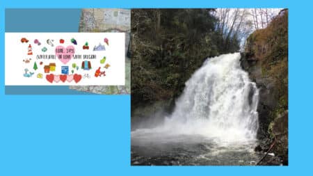 Fall in Love with Waterfalls Banner and image of Youngs River Falls